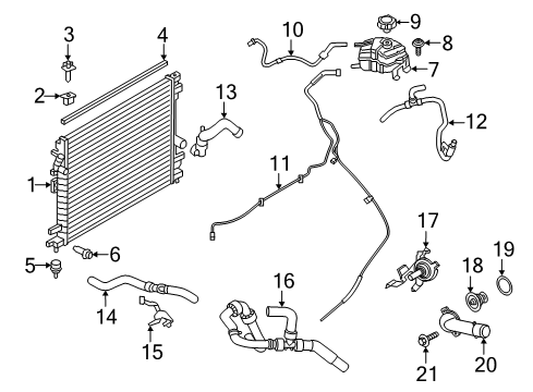 2022 Ford Edge Radiator Hose Diagram for K2GZ-8286-C