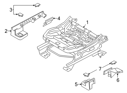 2024 Ford Escape Seat Track Assembly Diagram for LJ6Z-9961704-A