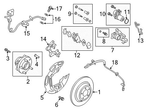 2020 Lincoln MKZ Wheel Hub Assembly Diagram for HP5Z-1109-A