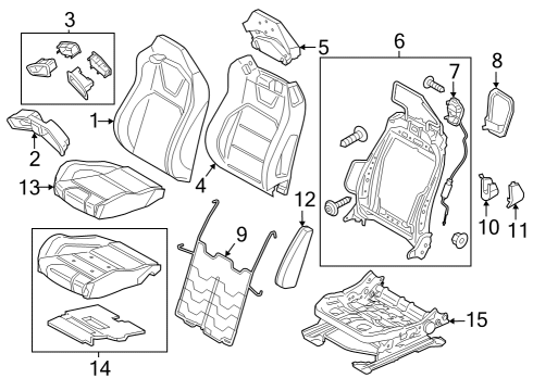 2025 Ford Mustang Seat Cushion Pad Diagram for FR3Z-63632A23-J