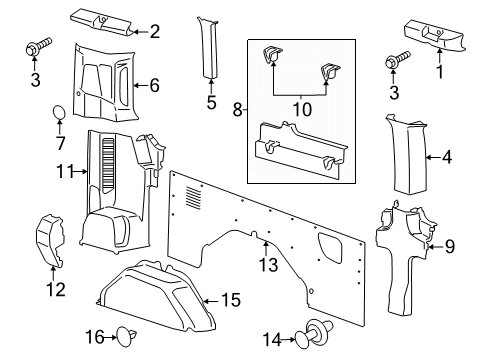 2025 Ford Transit 150 Interior Trim - Side Panel Diagram 18