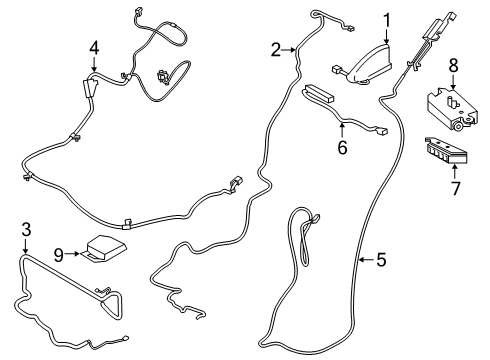 2023 Ford Edge Extension Cable Assembly Diagram for G2GZ-18812-BC