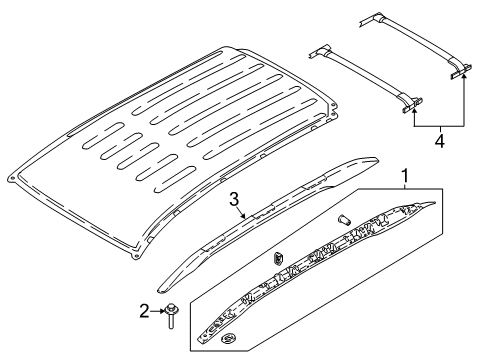 2022 Ford EcoSport SUPPORT ASY - ROOF RACK Diagram for CN1Z-7455140-CD
