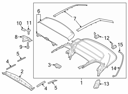 2024 Ford Mustang COVER - ROOF BOW Diagram for FR3Z-7654070-AE