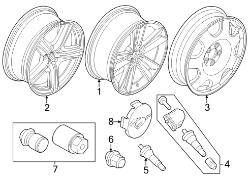 2024 Ford Mustang Wheel Assembly Diagram for PR3Z-1007-B