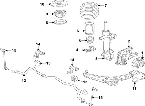 2024 Ford Edge Front Shock Absorber Assembly Diagram for K2GZ-18124-AY
