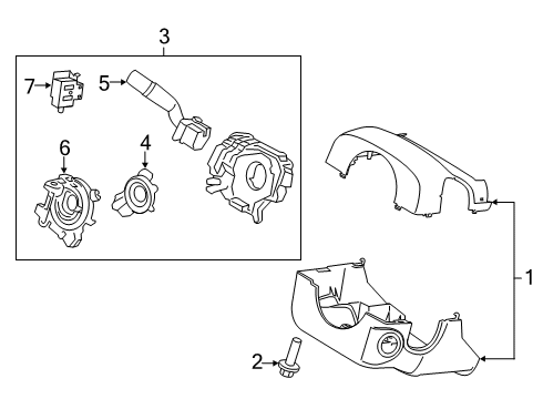 2022 Ford F-350 Super Duty Steering Column Housing Assembly Diagram for LC3Z-3F791-JA