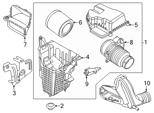 2024 Ford Ranger Air Hose Diagram for MB3Z-9B659-S