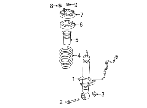 2024 Lincoln Navigator Shock Absorber Assembly Diagram for JL1Z-18125-AB