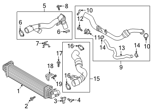2025 Ford Explorer COOLER ASY - ENGINE CHARGE AIR Diagram for R1MZ-6K775-A