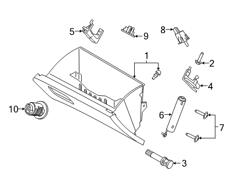 2021 Ford Ranger Compartment Glove Co Drive Diagram for KB3Z-2106010-AB