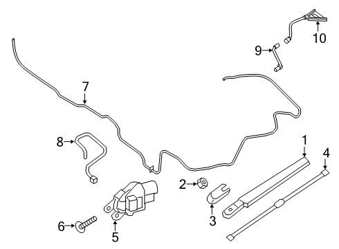 2023 Ford Edge Wiper Blade Diagram for FT4Z-17528-DA