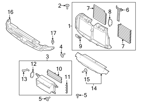 2024 Lincoln Navigator Radiator Control Shutter Assembly Diagram for LL7Z-8475-B