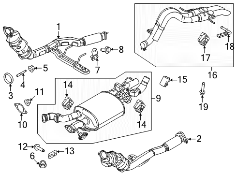 2022 Ford Bronco Gasket Diagram for MB3Z-5C226-E