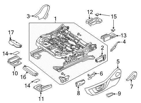 2021 Ford Mustang Shield Assembly Diagram for FR3Z-6362187-BC