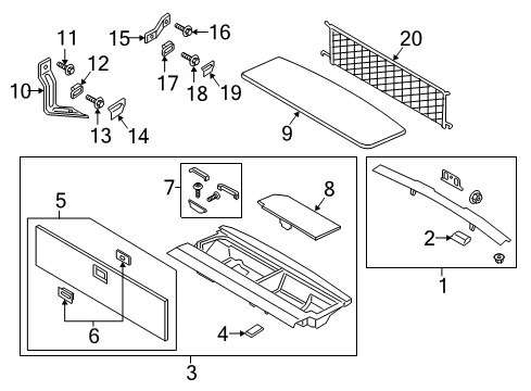 2024 Lincoln Navigator Hook Tie Down Diagram for FA1Z-74550A74-DP