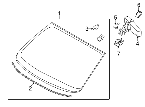2020 Ford Fusion Rear View Inner Mirror Assembly Diagram for HU5Z-17700-N