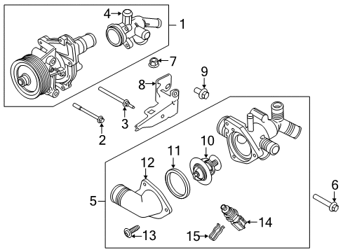 Water Pump Assembly Diagram for BK3Z-8501-G