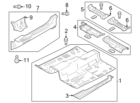 2024 Ford Mustang Member Side Floor Diagram for PR3Z-6310115-A