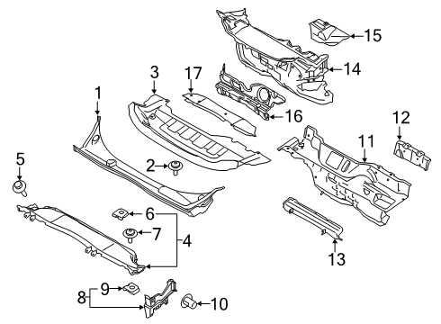 2021 Ford Transit Connect Dash Panel Insulator Diagram for DT1Z-6101688-J