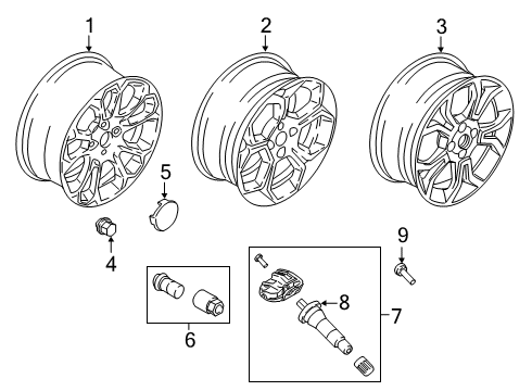 2021 Ford EcoSport Wheel Assembly Diagram for GN1Z-1007-AP