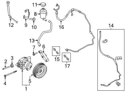 HOSE ASY - PUMP TO STEERING GE Diagram for CK4Z-3A719-G