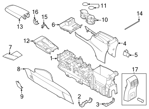 2025 Ford Bronco Sport INSERT ASY - CONSOLE Diagram for R1PZ-78044E50-AA