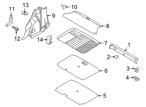 2022 Ford EcoSport Load Compartment Trim Diagram for GN1Z-5831012-EH
