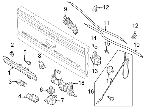 2023 Ford F-250 Super Duty LINK - DOOR HANDLE TO DOOR LOC Diagram for PC3Z-28431A79-B
