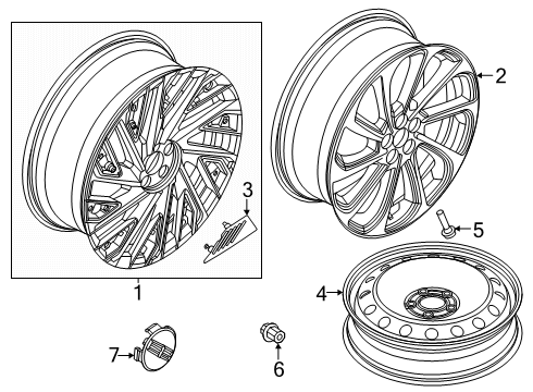 2025 Lincoln Nautilus Wheel Cover Diagram for DP5Z-1130-D
