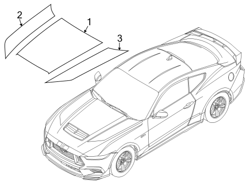2024 Ford Mustang Decal Kit Diagram for PR3Z-9920000-KA