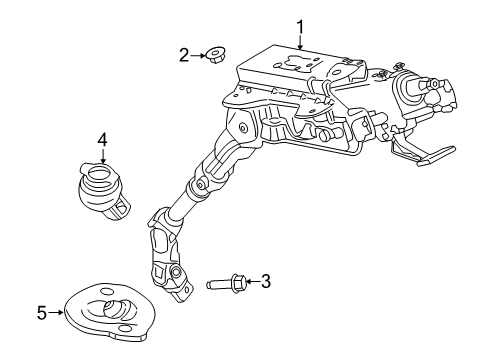 2023 Ford Transit Steering Column Assembly Diagram for LK4Z-3C529-D