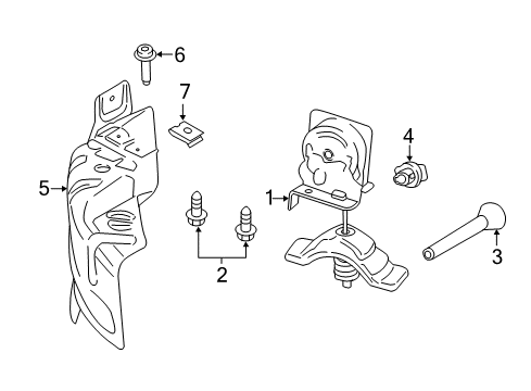 2020 Ford F-150 Spare Wheel Mounting Diagram for JL3Z-1A131-B