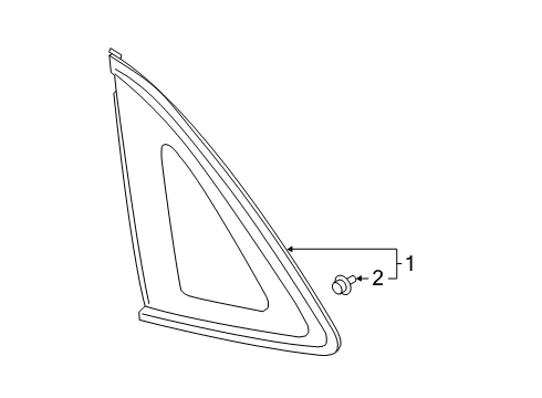 2024 Ford Escape Quarter Window Glass Diagram for LJ6Z-7829711-E