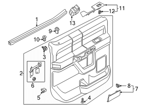 2024 Ford F-150 Panel Assembly Door Trim Diagram for RL3Z-1627411-RA