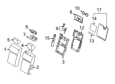 2020 Ford F-150 Cup Holder Diagram for JL3Z-1813562-AK