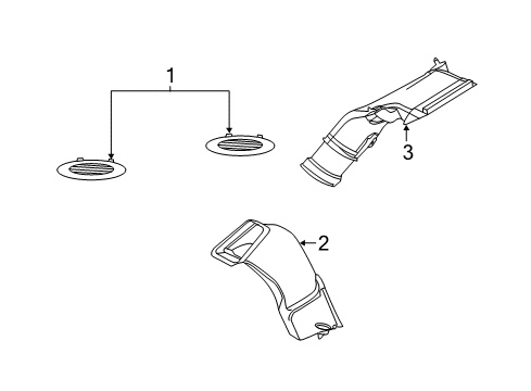2019 Ford Police Interceptor Utility Vent Air Louvre Assembly Diagram for JB5Z-19893-AB