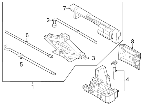 2023 Ford F-150 Lightning Jack Assembly Lifting Diagram for NL3Z-17080-C