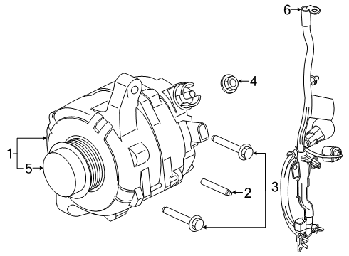 2020 Ford Ranger Alternator Assembly Diagram for KB3Z-10346-B