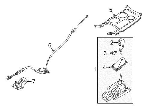 2019 Ford Police Interceptor Utility Selector Lever Con Cable Assembly Diagram for BB5Z-7E395-E