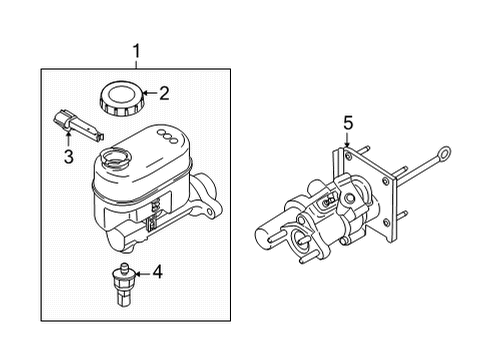 2021 Ford E-350/E-350 Super Duty Brake Booster Assembly Diagram for LC2Z-2005-B