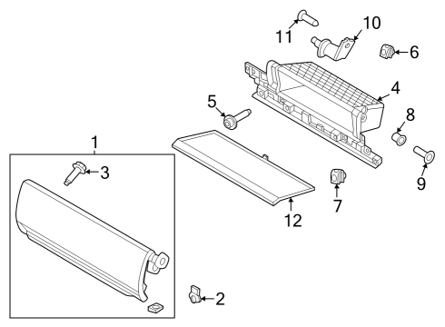 2023 Ford Expedition Compartment Glove Co Drive Diagram for NL1Z-78519C36-AA