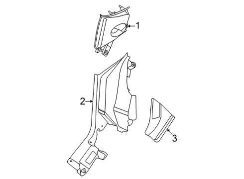 2025 Ford Maverick "C" Pillar Panel Assembly Inner Diagram for NZ6Z-6031004-AC