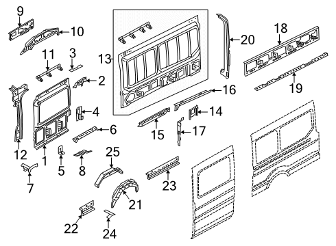 2025 Ford Transit REINFORCEMENT ASY - BODYSIDE Diagram for BK3Z-6128409-J