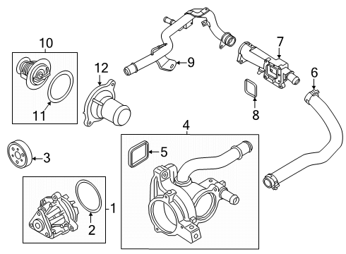 2024 Ford Ranger Water Pump Pulley Diagram for HJ5Z-8509-B