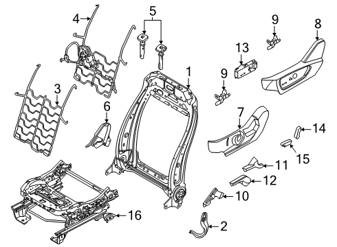 2025 Ford Bronco Sport Driver Seat Components Diagram 2