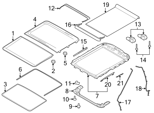 2025 Ford F-150 Lightning KIT - TILTING ROOF Diagram for ML3Z-16502C22-C