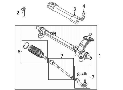 2021 Lincoln Corsair Rack And Pinion Steering Gear Diagram for LX6Z-3504-AA