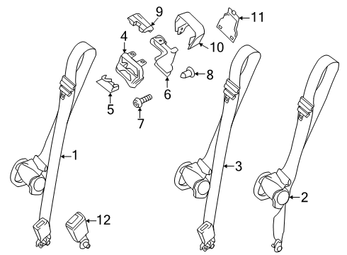 2025 Ford Transit 150 Third Row Seat Belts Diagram 3
