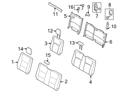 2022 Ford F-150 Lightning Rear Seat Back Pad Diagram for ML3Z-1666801-G